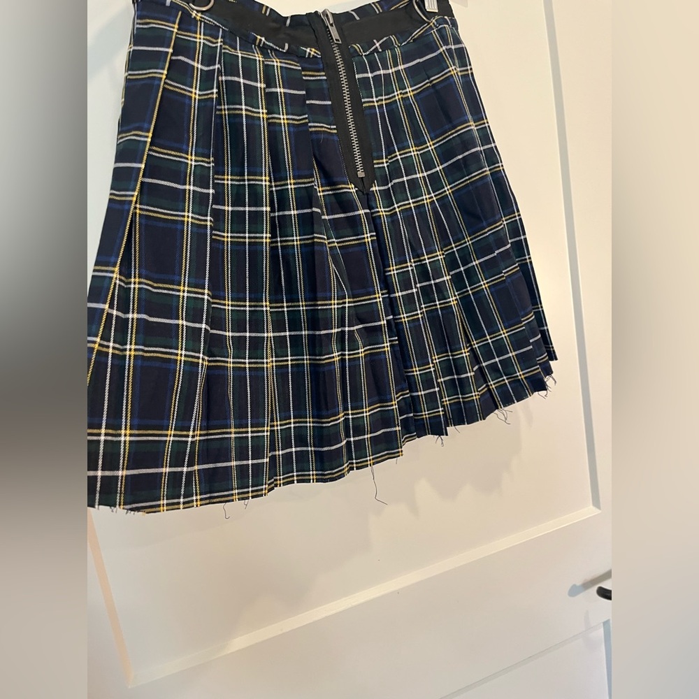 NWT Dolls Kill Current Mood Plaid Pleated Mini Skirt Punk Goth Grunge Rave Sz L - Picture 7 of 11